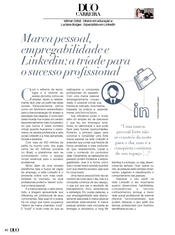 Na Duo Carreira de outubro, confira um artigo sobre o Linkedin
