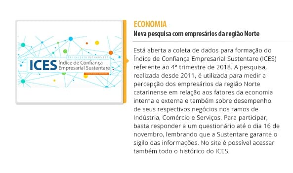 Coleta de dados para o ICES é destaque em informativo da CDL