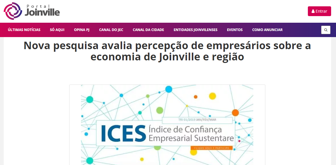 Portal Joinville divulga abertura da coleta de dados do ICES neste primeiro trimestre de 2019