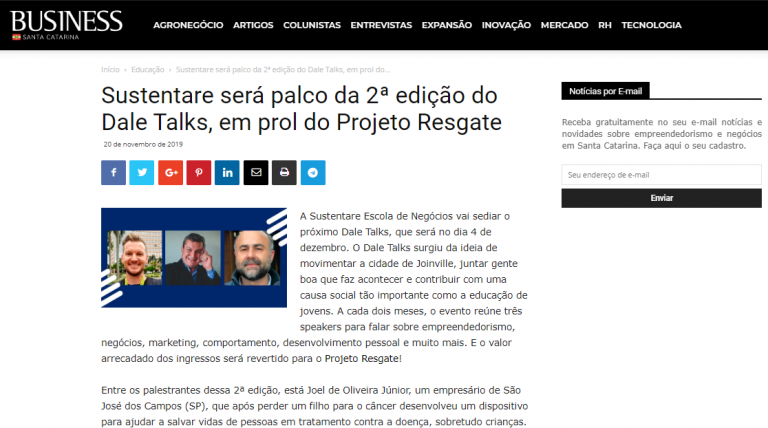 Dale Talks, que será realizado na Sustentare, é foco de matéria na Revista Business