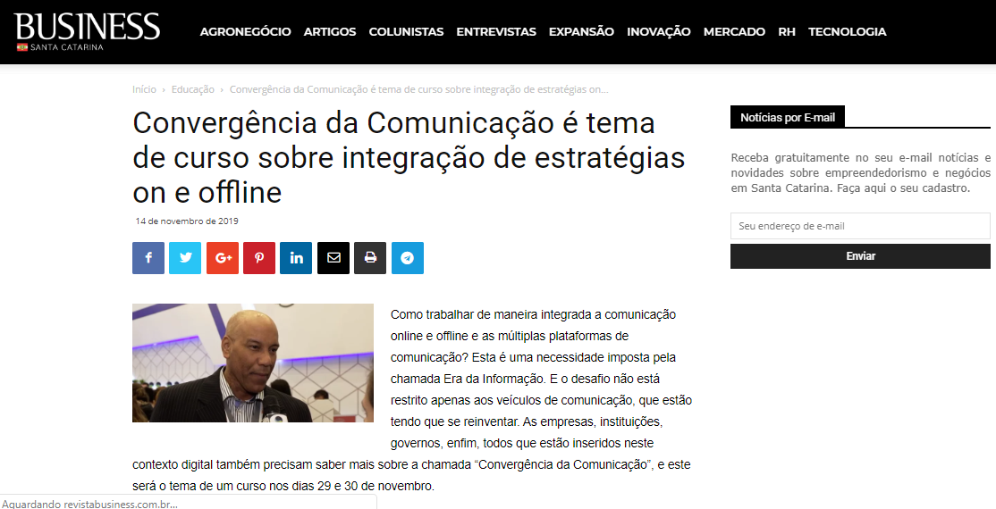 Revista Business divulga curso de Convergência da Comunicação na Sustentare