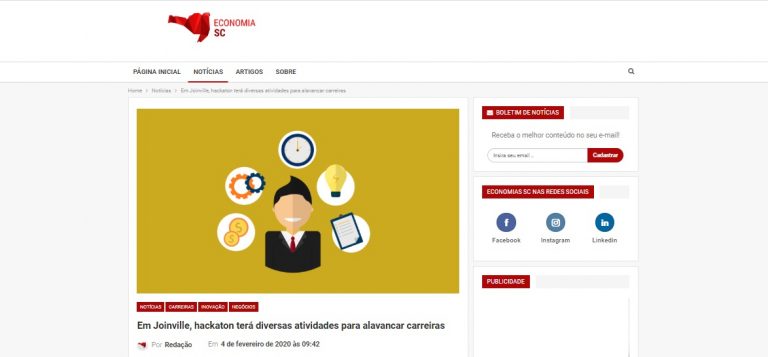 Hackathon de Carreiras da Sustentare é destaque no portal Economia SC
