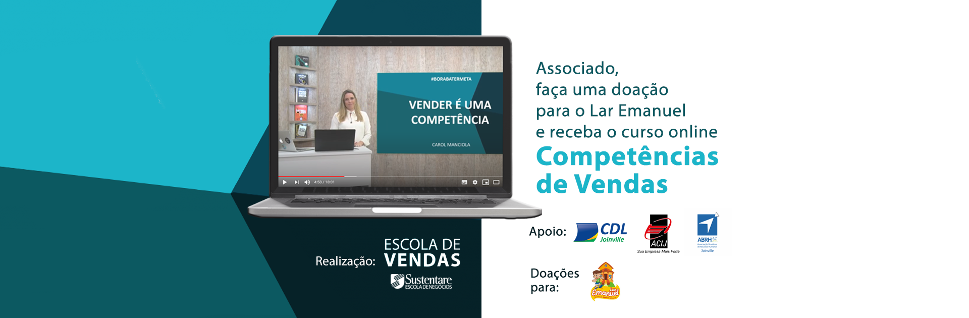Sustentare oferece curso de vendas online aos associados da Acij, CDL e ABRH