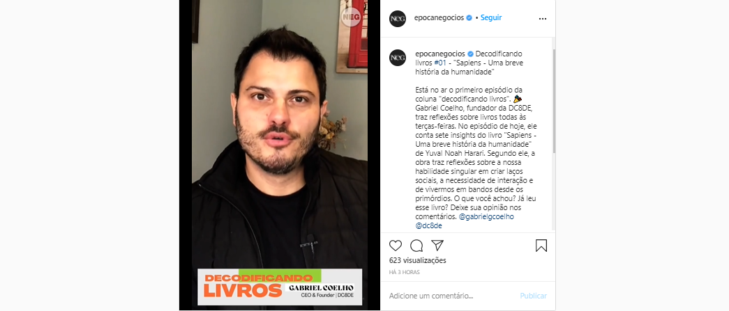 Professor Gabriel Coelho estreia coluna: “Decodificando Livros” na Época Negócios