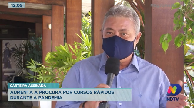 Aluna e diretor da Sustentare são entrevistados pela NDTV sobre cursos de menor duração